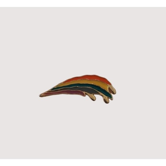 Rainbow Pin Tie Tac Lapel Hat Gold Tone LBGTQ Pride Multicolor Metal .5 x .3 in - Picture 1 of 5
